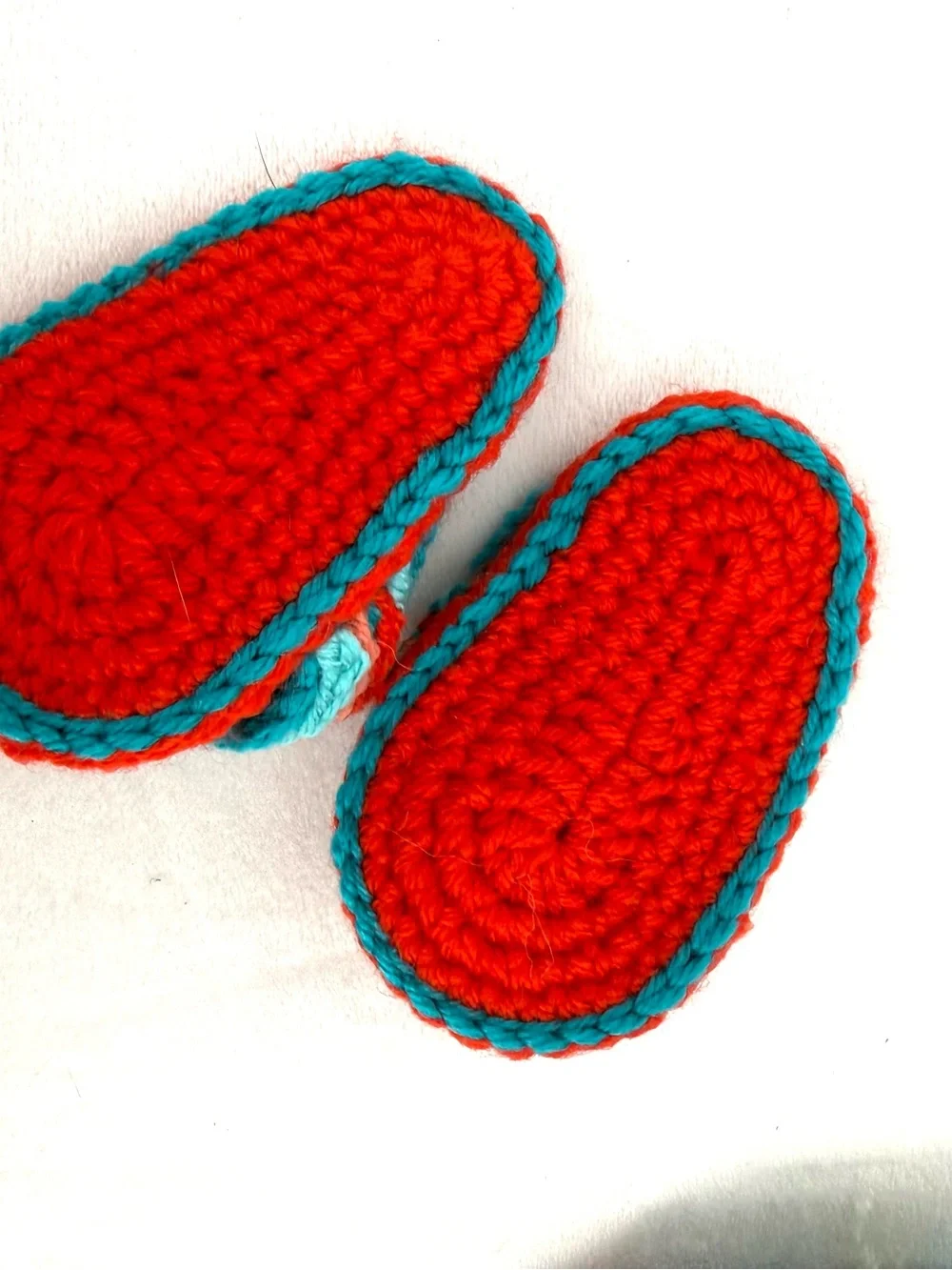Handmade Crochet Newborn Hat & Thong Style Sandals Set - Colorful Boho Baby Gift